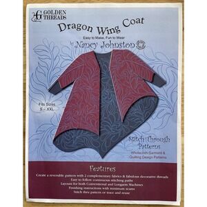 Quilted Dragon Wing Coat Sewing‎ Pattern Only By Nancy Johnston